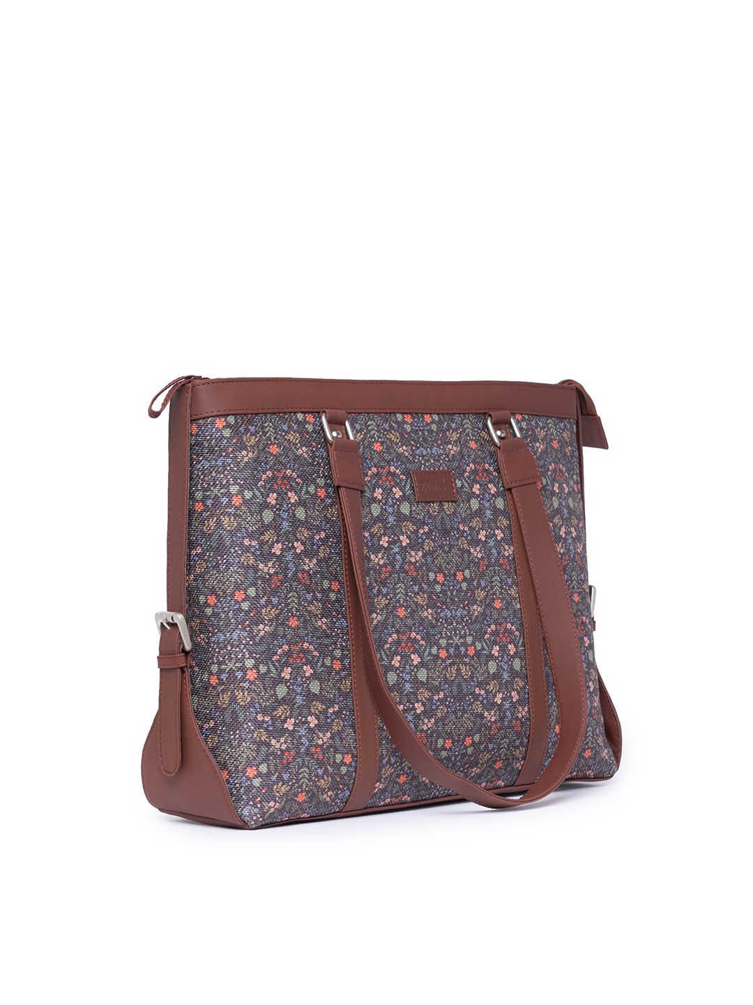 ZOUK Floral Printed Structured Shoulder Bag