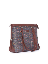 ZOUK Floral Printed Structured Shoulder Bag