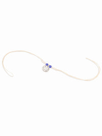 NVR Set of 2 Silver Toned Pearls & Beads Bhaiya Bhabhi Rakhi with Roli Chawal Chandan