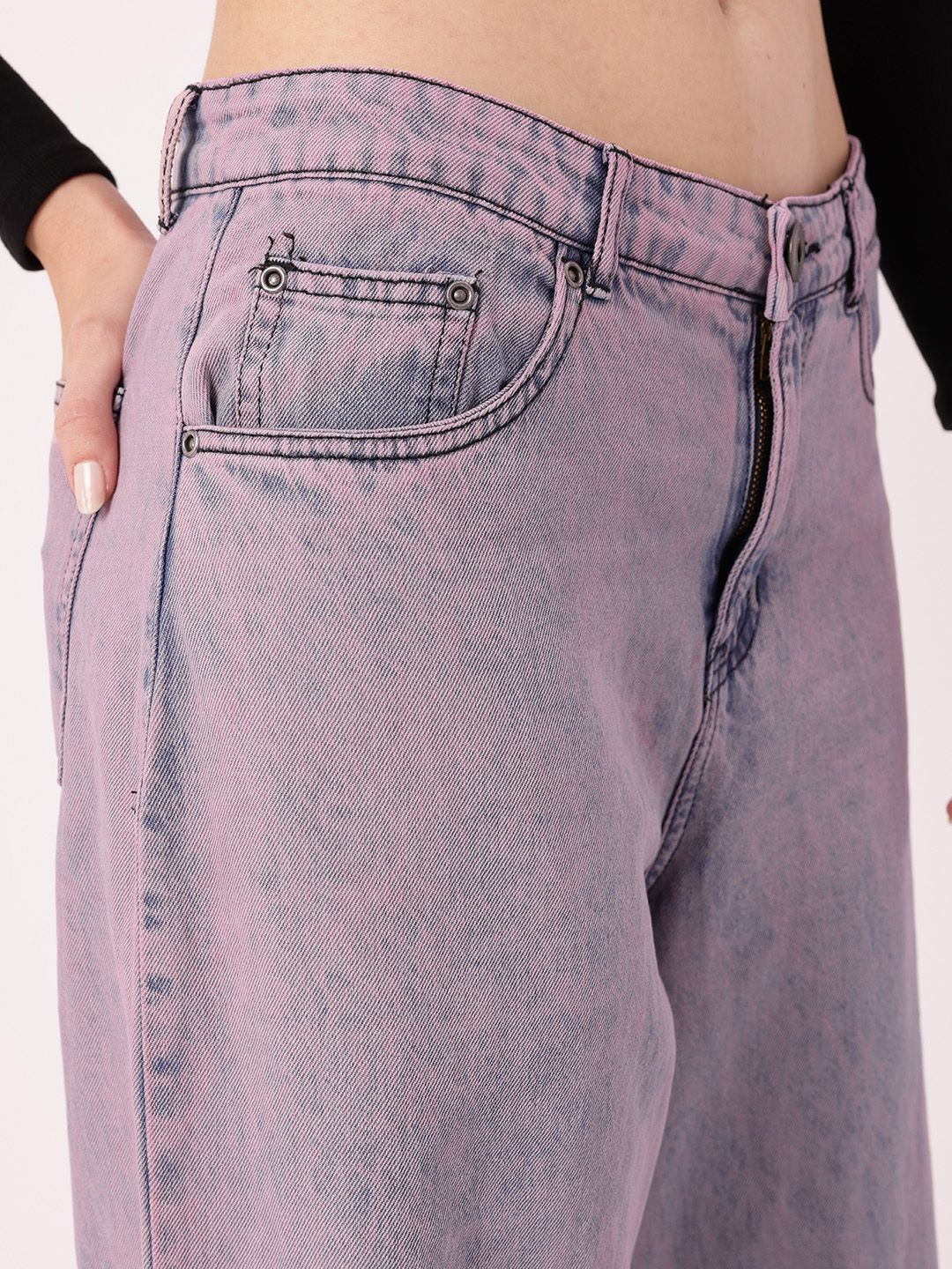 DressBerry Women Urban Chic Baggy Fit Faded Jeans