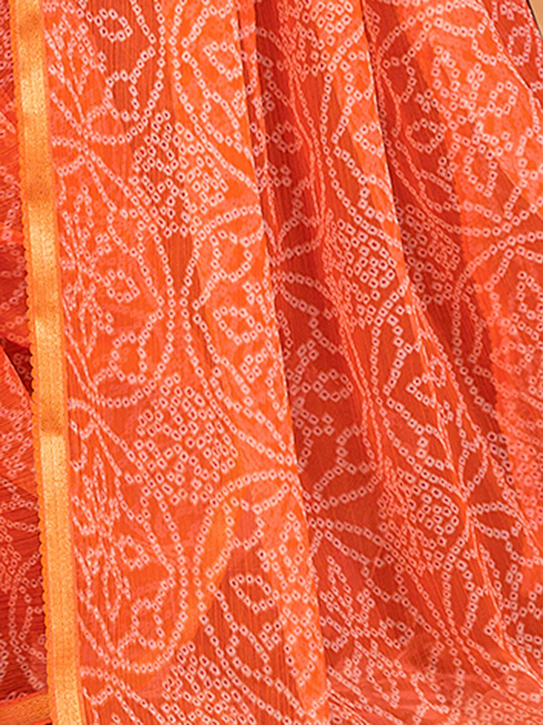 KALINI Bandhani Zari Pure Chiffon Bandhani Saree