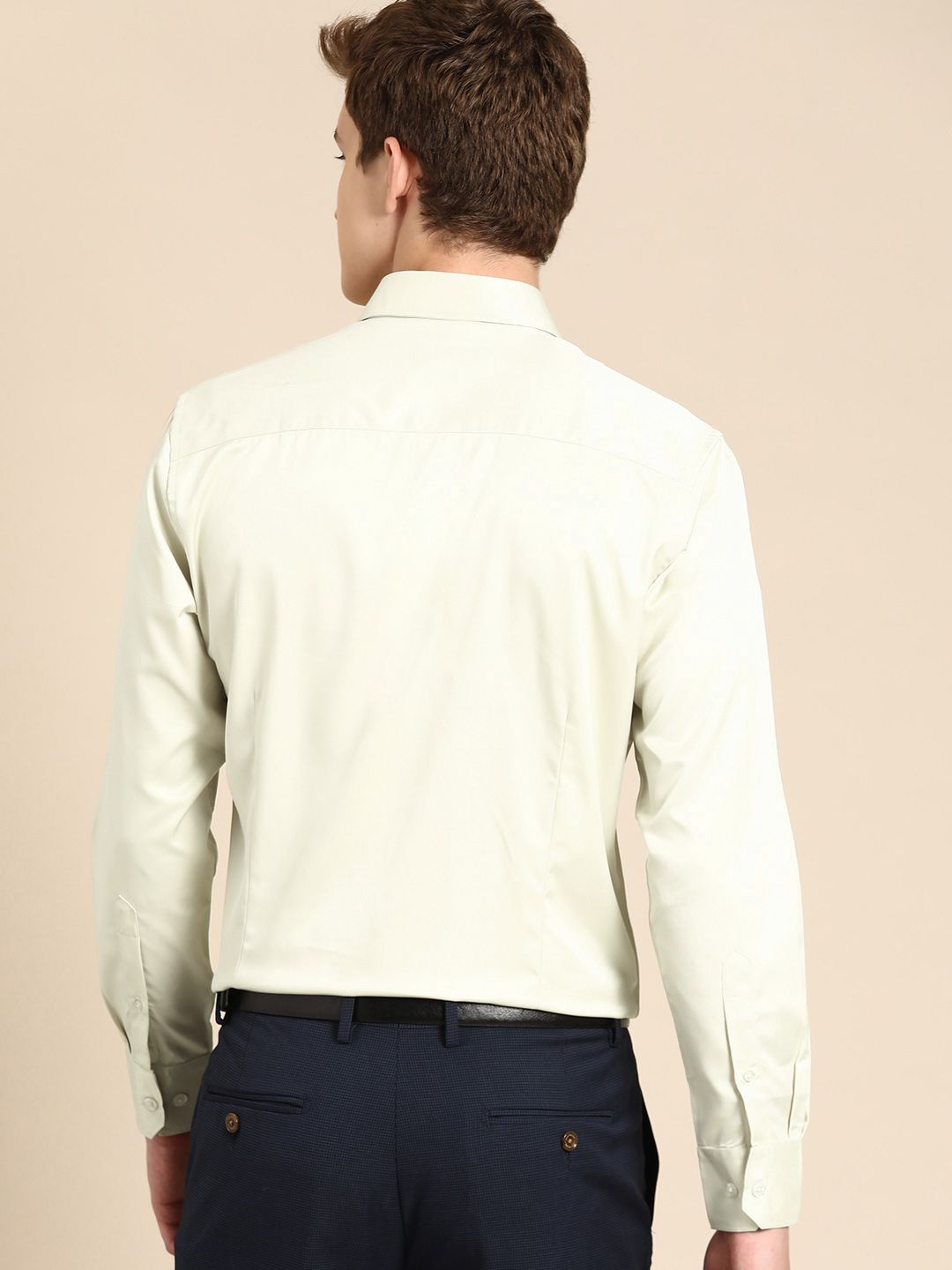 DENNISON Men Smart Slim Fit Opaque Satin Formal Shirt