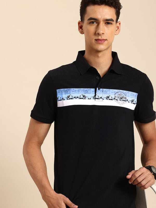 Being Human Printed Polo Collar Pure Cotton T-shirt