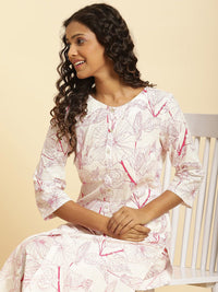 W Floral Printed Pure Cotton Kurta With Trousers