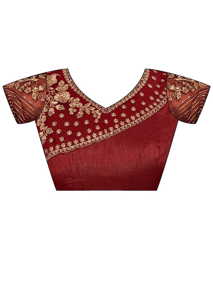 Saree mall Ombre Embroidered Poly Georgette Saree