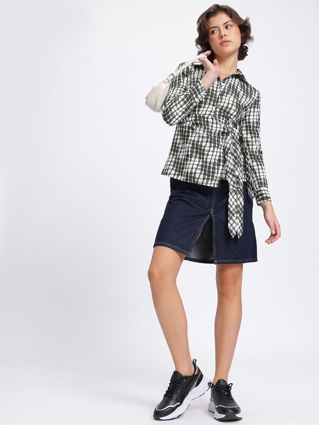 DressBerry Monochrome Magic Wrap-Style Top