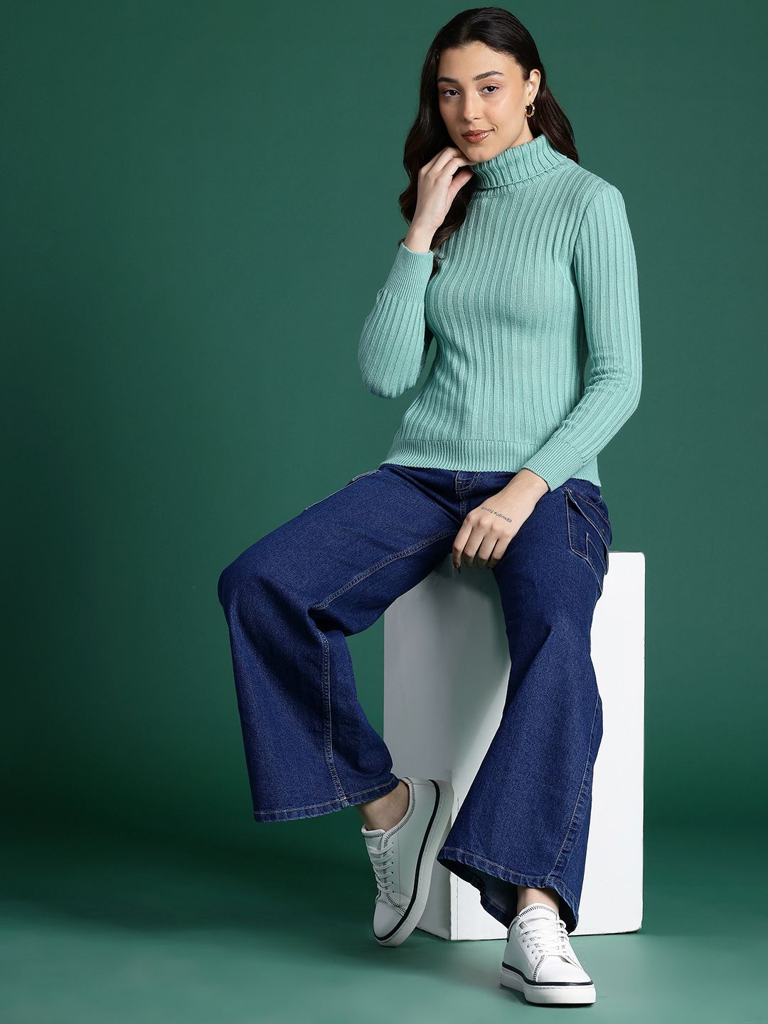 DressBerry Acrylic Self-Striped Pullover