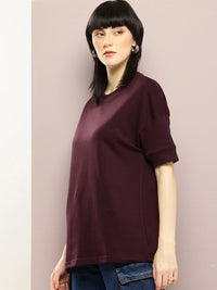 DILLINGER Women Oversized Drop Shoulder Ultra Soft Drapey Cotton Crew Neck T-Shirt