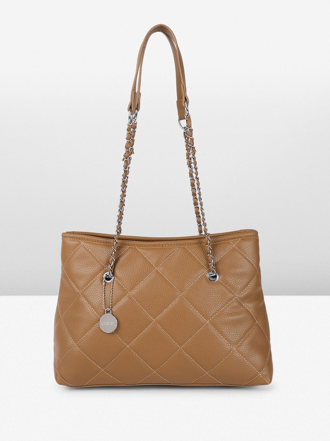 DressBerry Textured Structured Shoulder Bag with Quilted