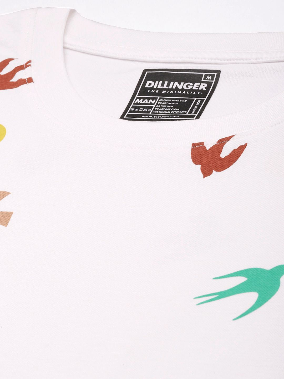 DILLINGER Men Graphic Printed Oversized Drop-Shoulder Sleeves Pure Cotton T-shirt