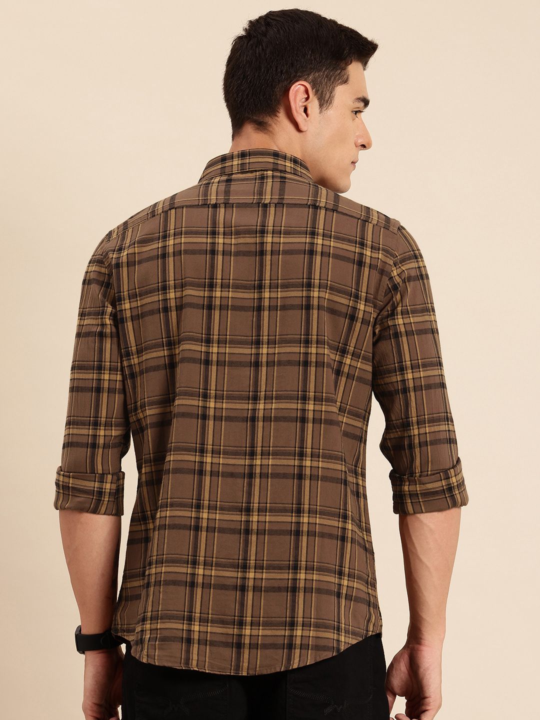 Being Human Pure Cotton Slim Fit Checked Casual Shirt