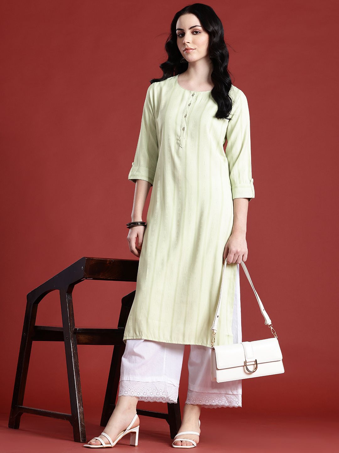 Anouk Women Striped Kurta