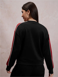 Tokyo Talkies Black Printed Pullover Sweatshirt