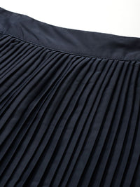 all about you Women Accordion Pleats High Waist Midi Skirt