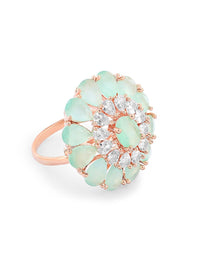 Zaveri Pearls Rose Gold-Plated CZ-Studded Adjustable Finger Rings