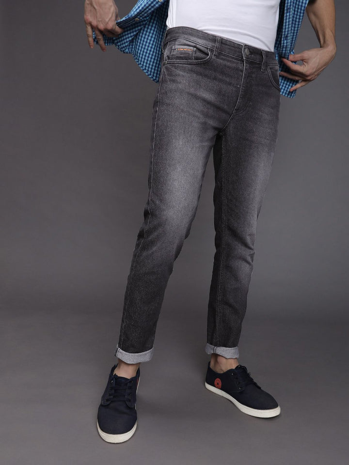 The Indian Garage Co Men Black Slim Fit Mid-Rise Clean Look Jeans