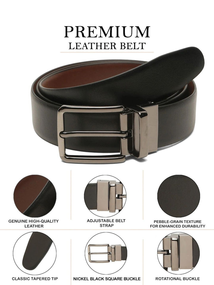 Teakwood Leathers Men Leather Reversible Formal Belt