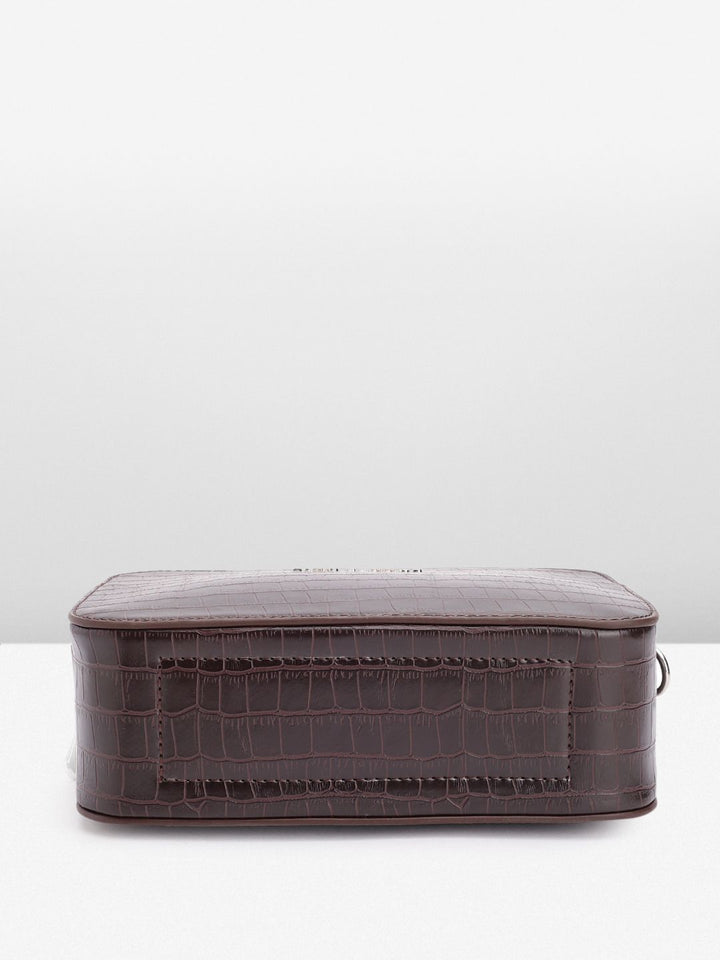 Lino Perros Croc Textured Structured Sling Bag