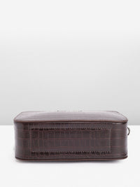 Lino Perros Croc Textured Structured Sling Bag