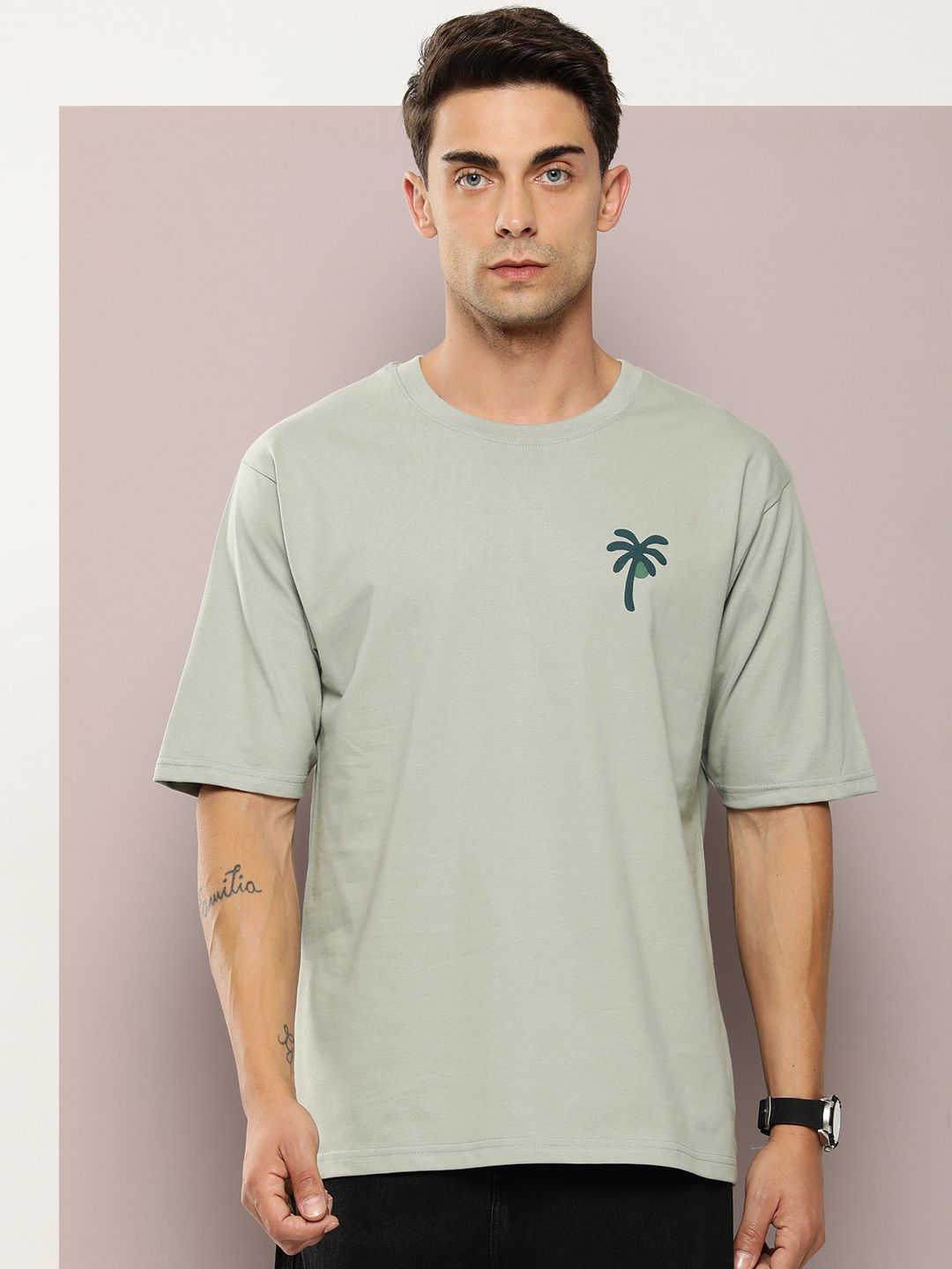 DILLINGER Men Graphic Printed Embossed Oversized T-shirt