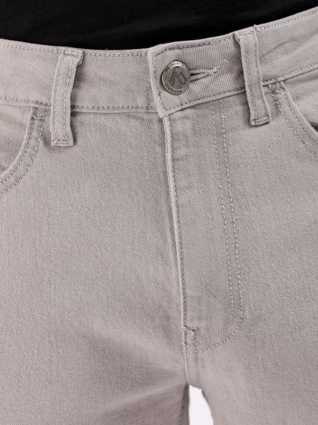 The Indian Garage Co Men Grey Slim Fit Mid-Rise Clean Look Jeans
