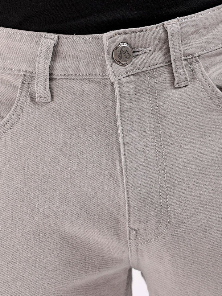 The Indian Garage Co Men Grey Slim Fit Mid-Rise Clean Look Jeans
