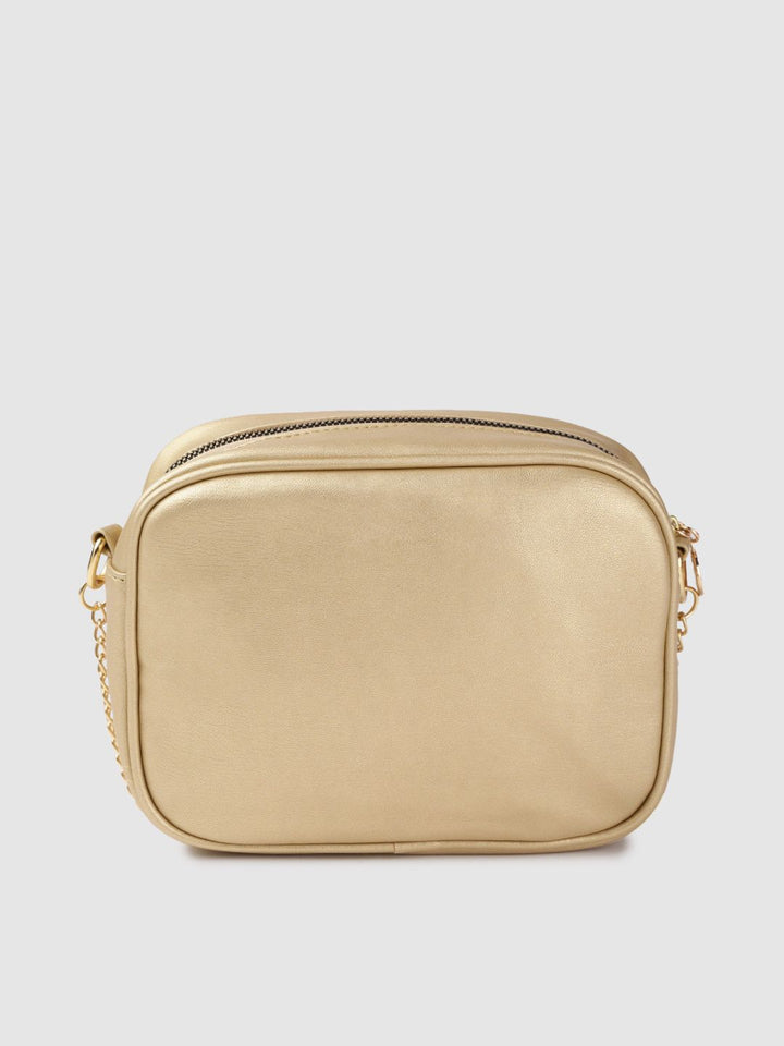 Lino Perros Women Gold-Toned Quilted Sling Bag