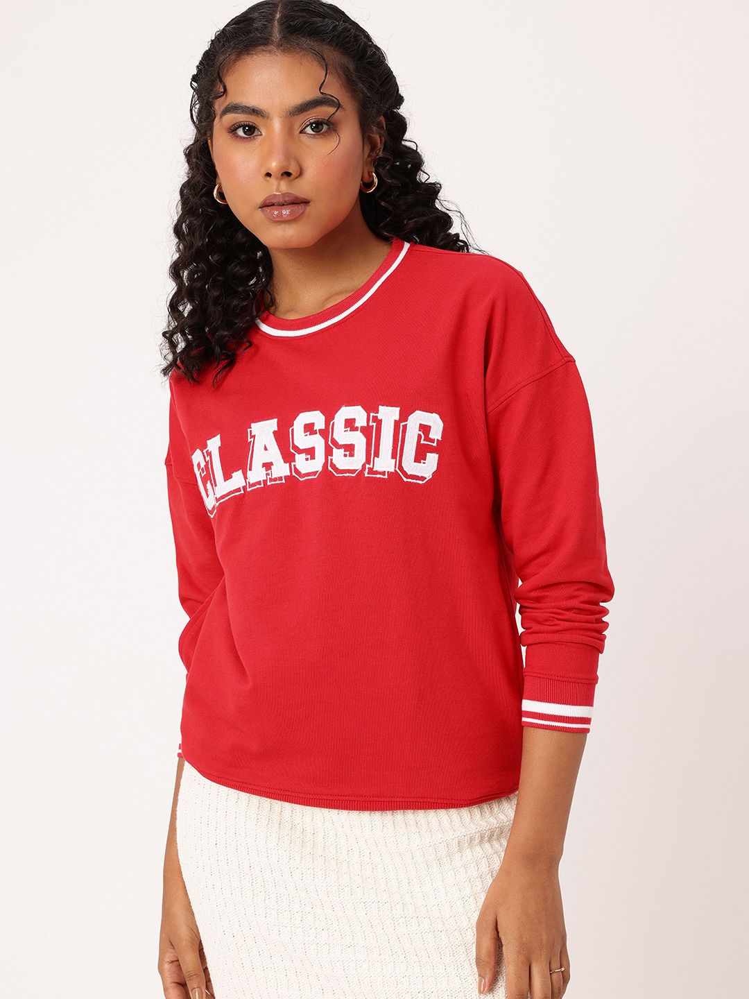DressBerry Embroidered Relaxed Fit Sweatshirts