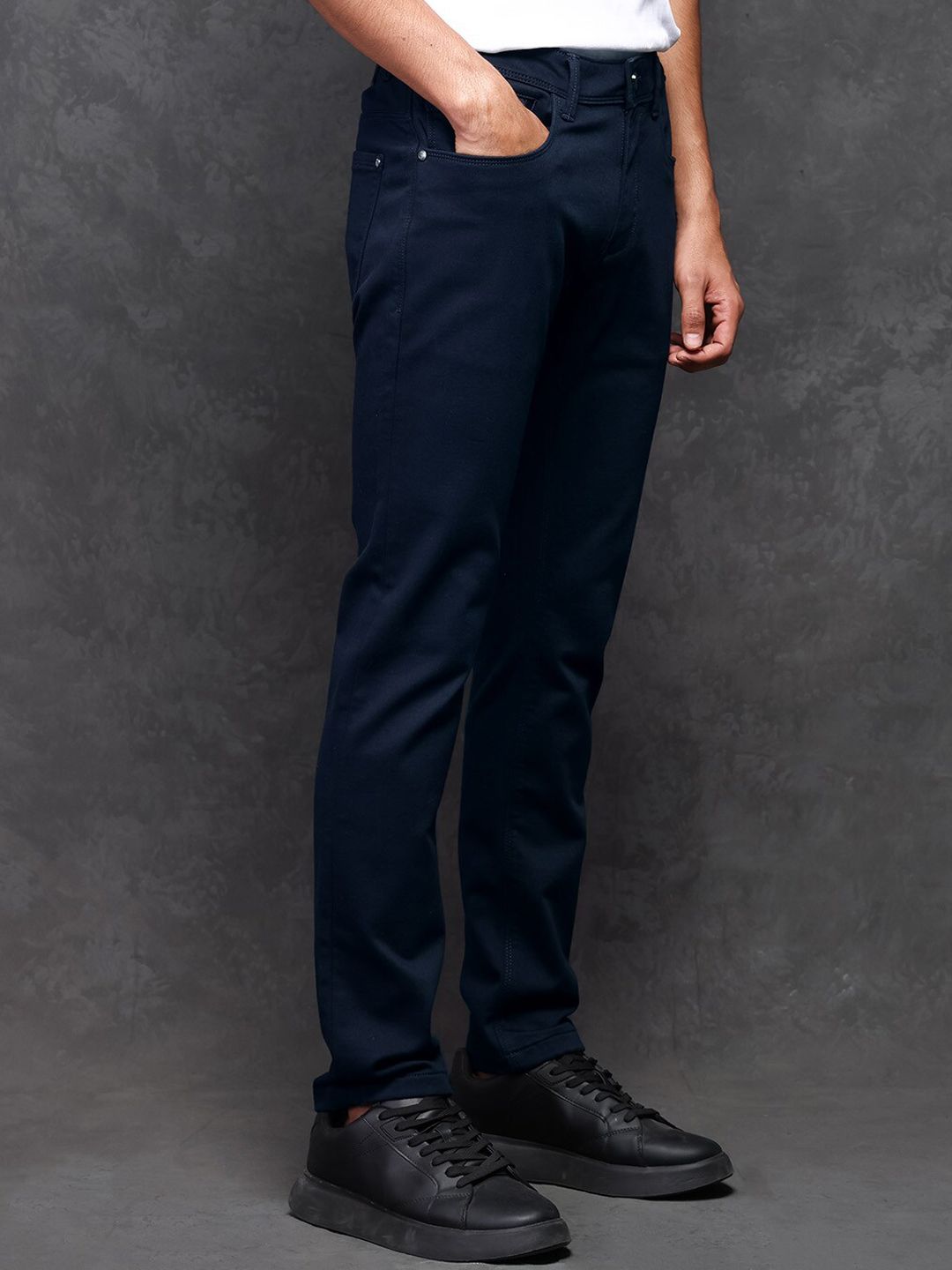 RARE RABBIT Men Satinx Slim Fit Mid-Rise Jeans
