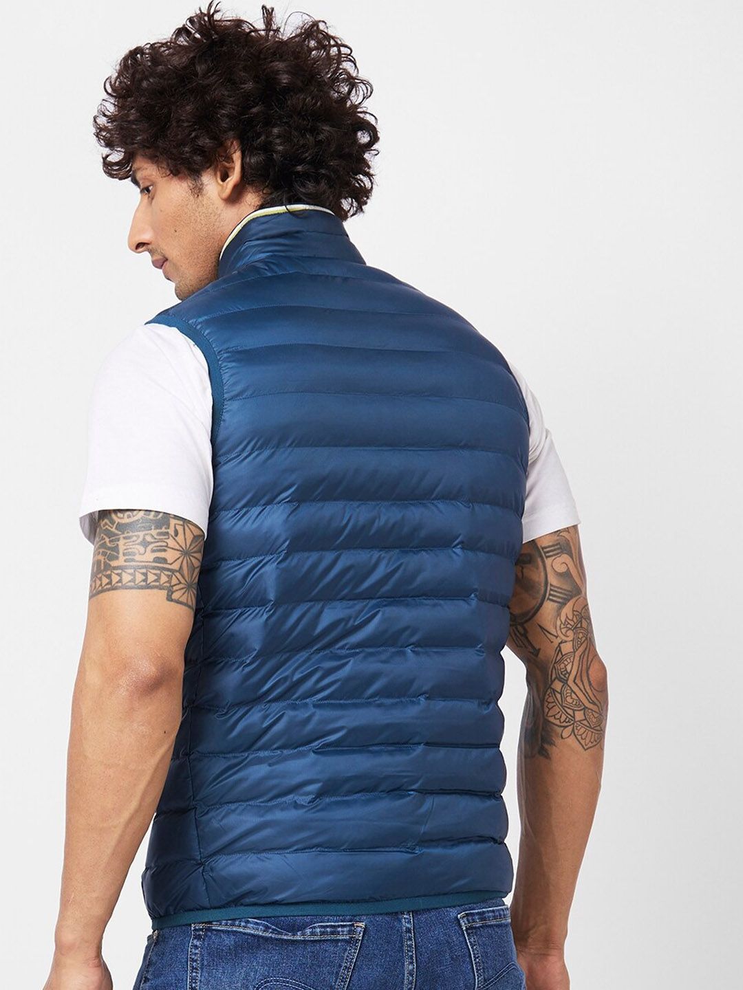 SPYKAR Mock Collar Slim Fit Cotton Puffer Jacket