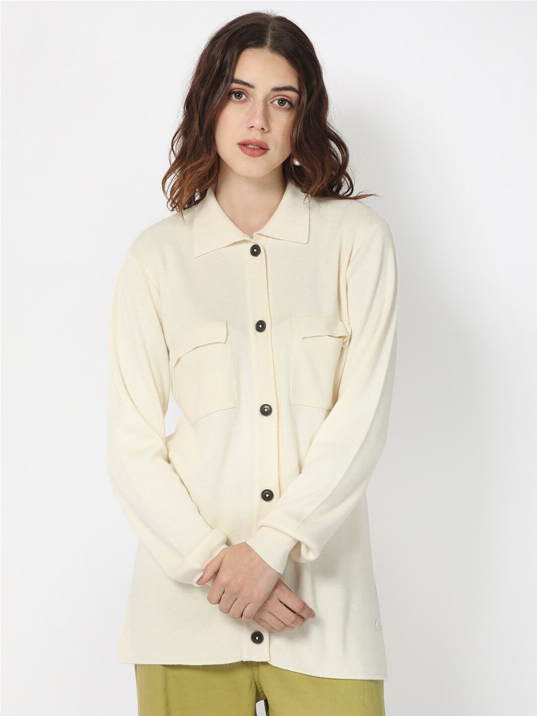 RAREISM Regular Fit Spread Collar Long Sleeve Pocket Shacket