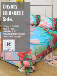 Moda Rapido X KLOTTHE Blue & Pink 400 TC King Bedsheet with 2 Pillow Covers