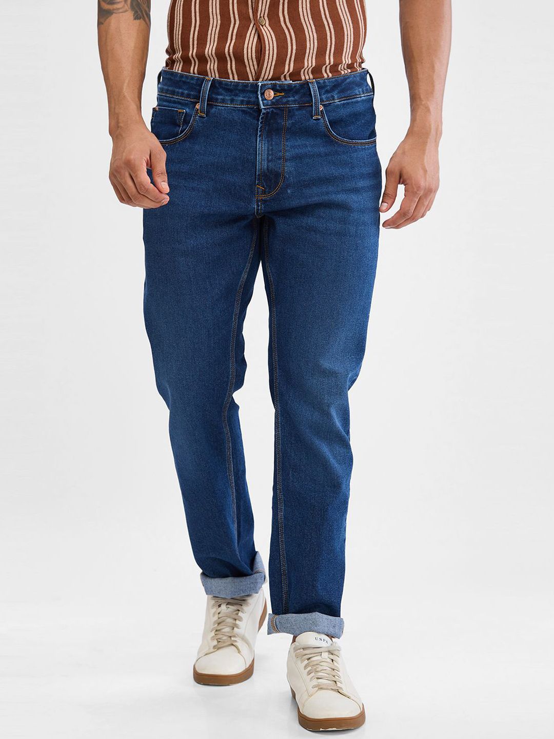 SPYKAR Men Mid Rise Clean Look Stretchable Jeans