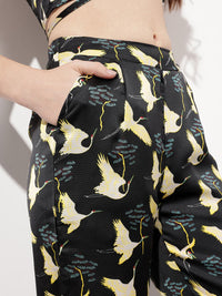 DressBerry Close To Nature Bird Printed Trousers