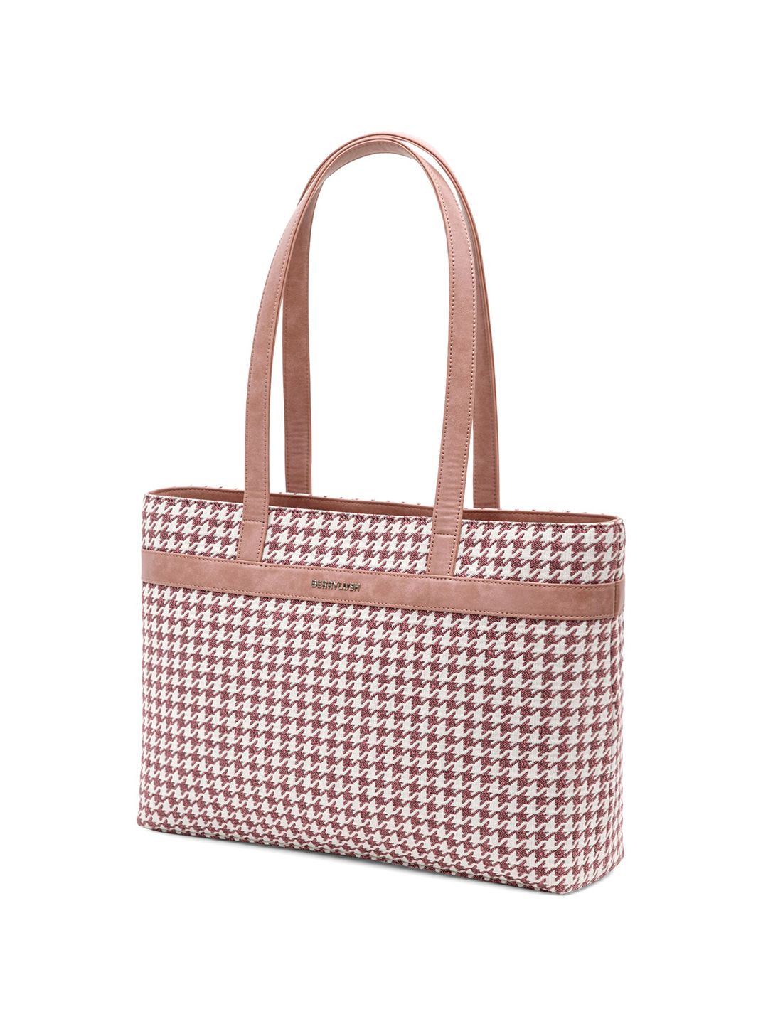 Berrylush Checked Structured Handheld Bag