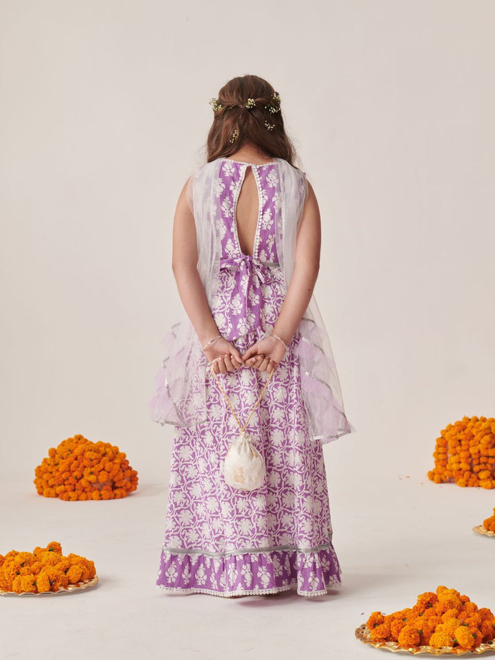 pspeaches Girls Printed Ready to Wear Lehenga Choli With Dupatta