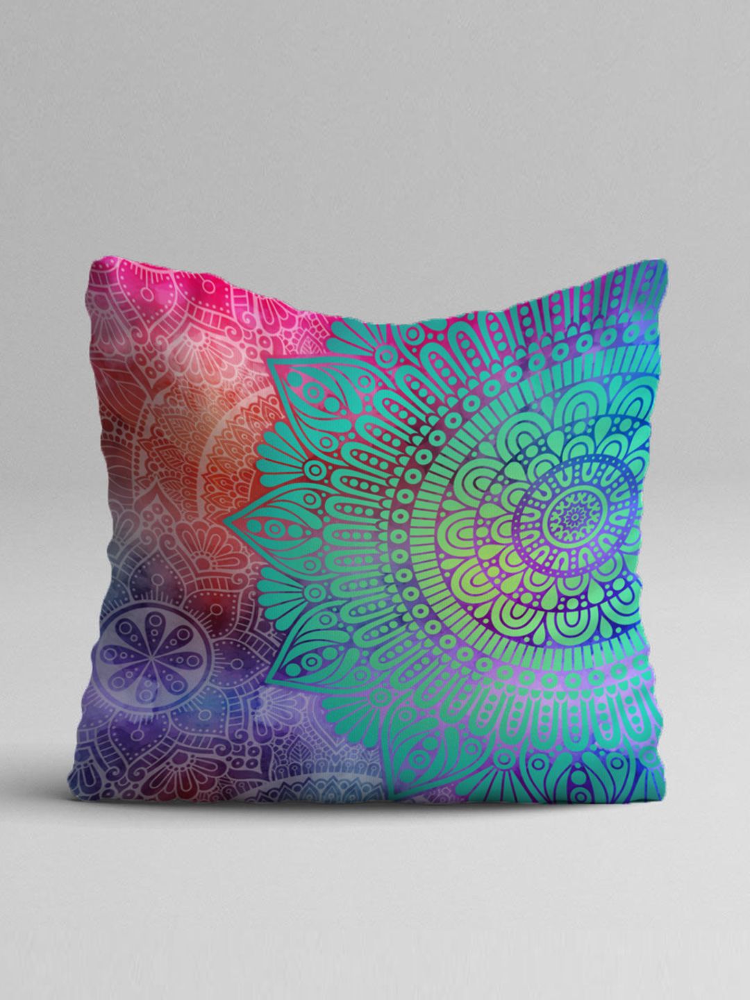 STITCHNEST Set Of 5 Teal & Pink Ethnic Motifs Printed Square Cushion Covers