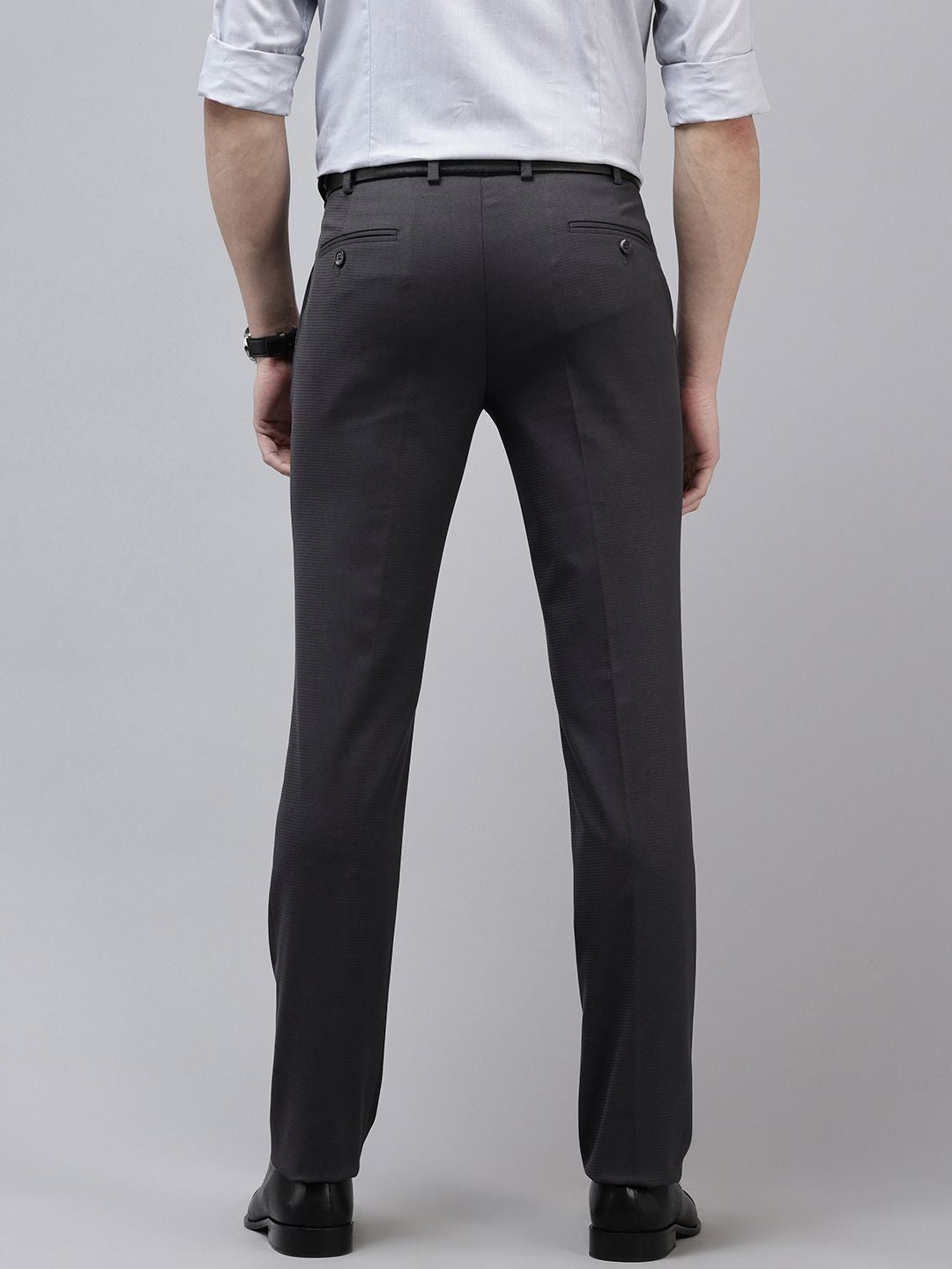 Park Avenue Men Textured Slim Fit Trousers