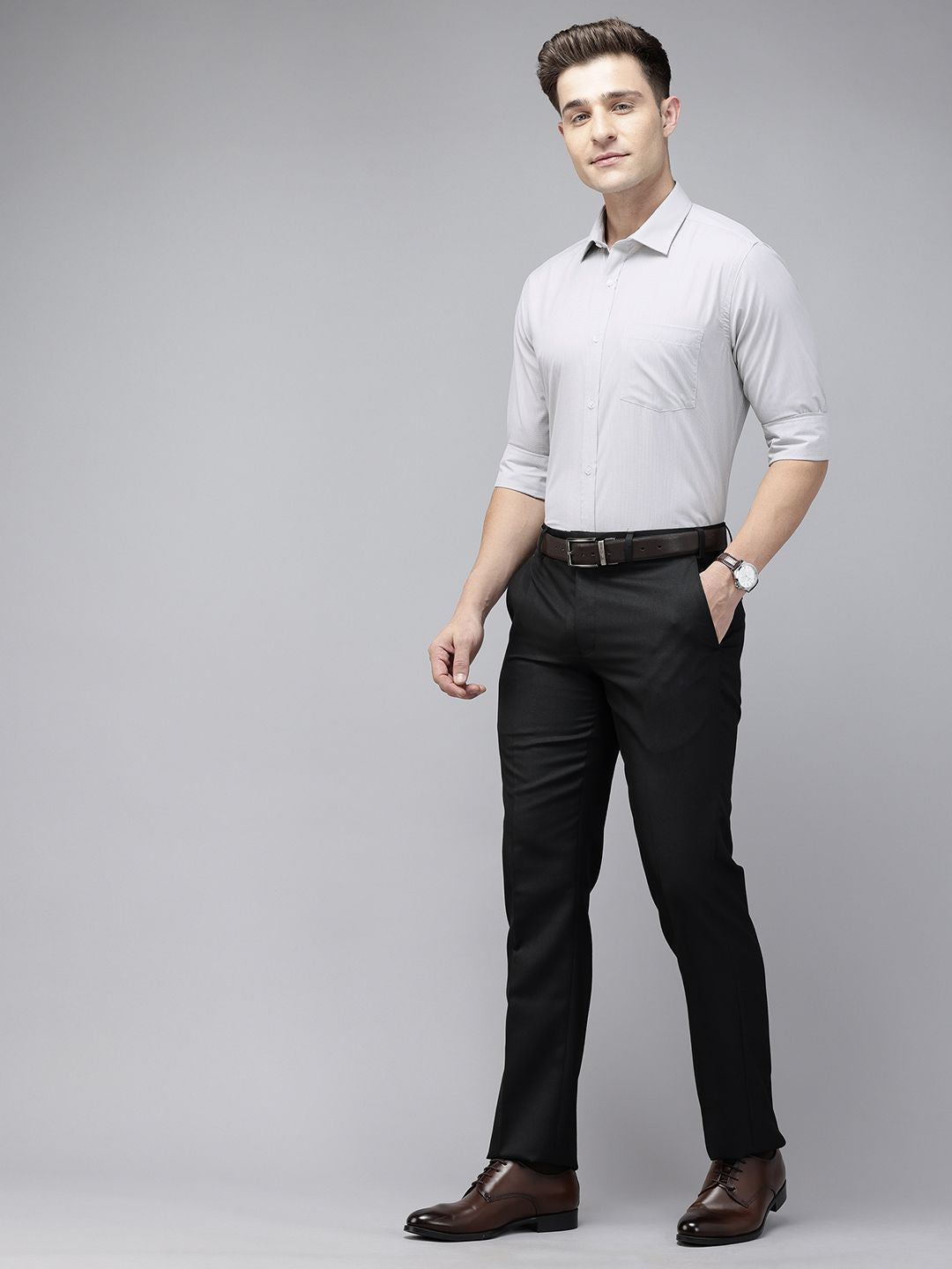 Park Avenue Slim Fit Micro Checks Opaque Formal Shirt