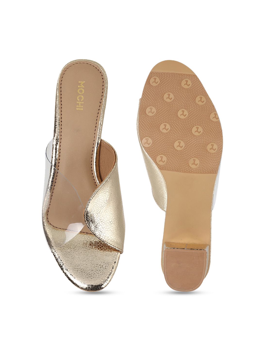 Mochi Textured Open Toe Block Heels