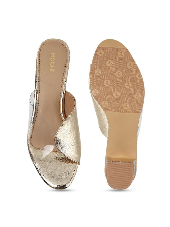 Mochi Textured Open Toe Block Heels