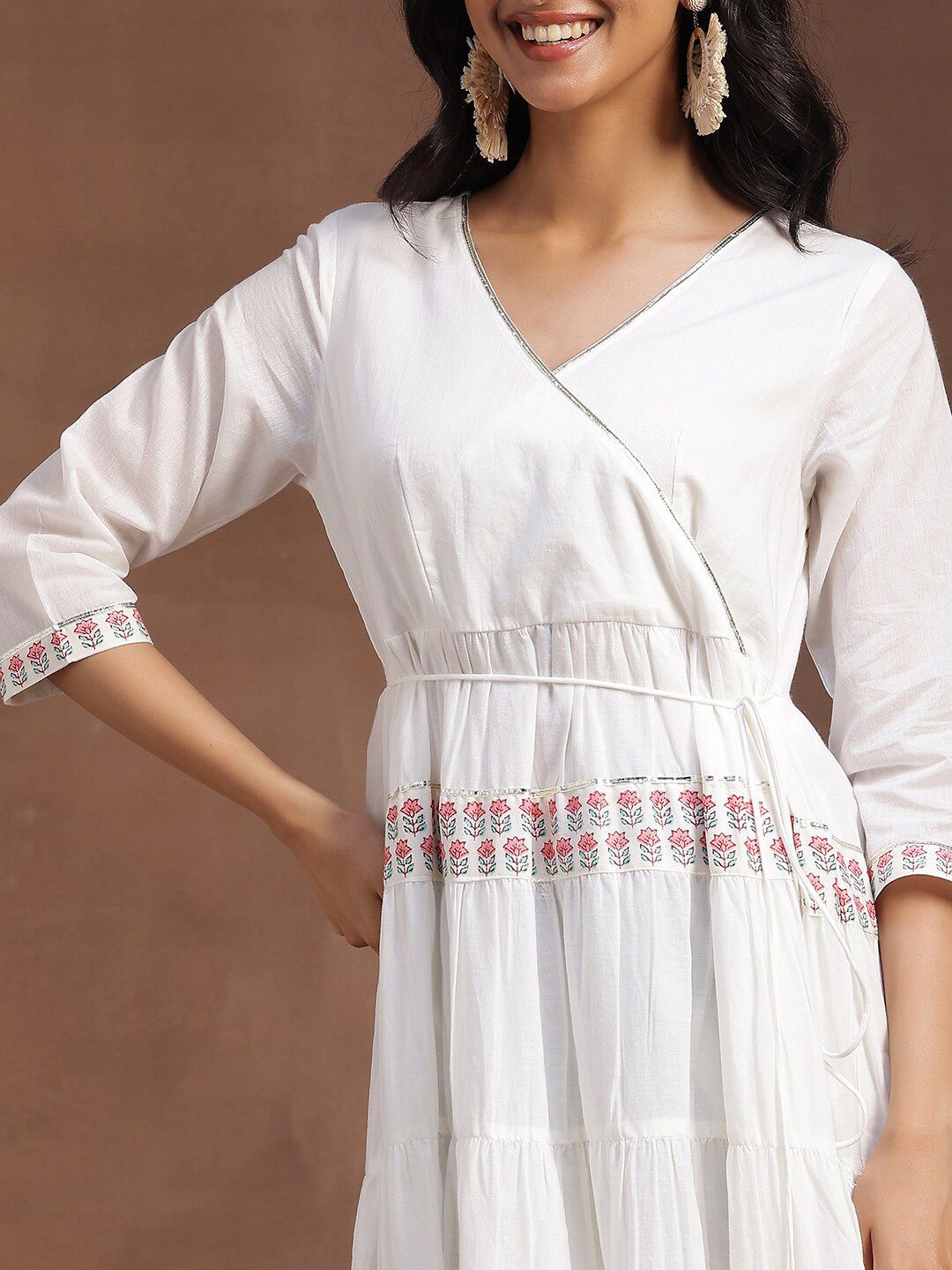 Libas Fit & Flare Midi Pure Cotton Anarkali Dress