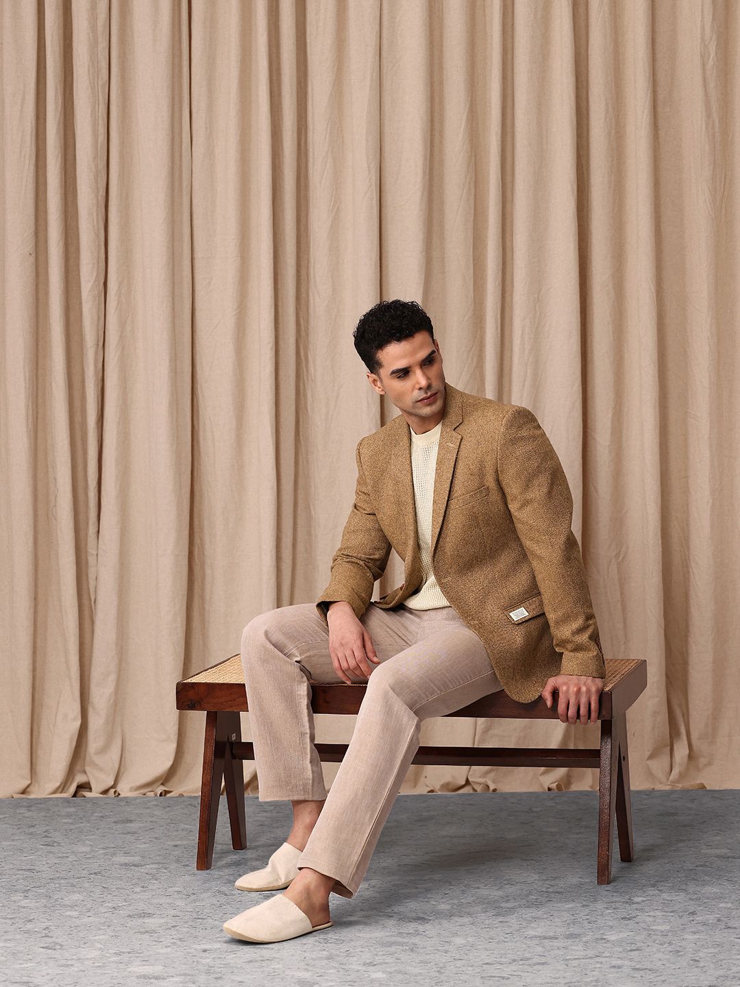 Mr. Bowerbird Self Design Notched Lapel Casual Blazer