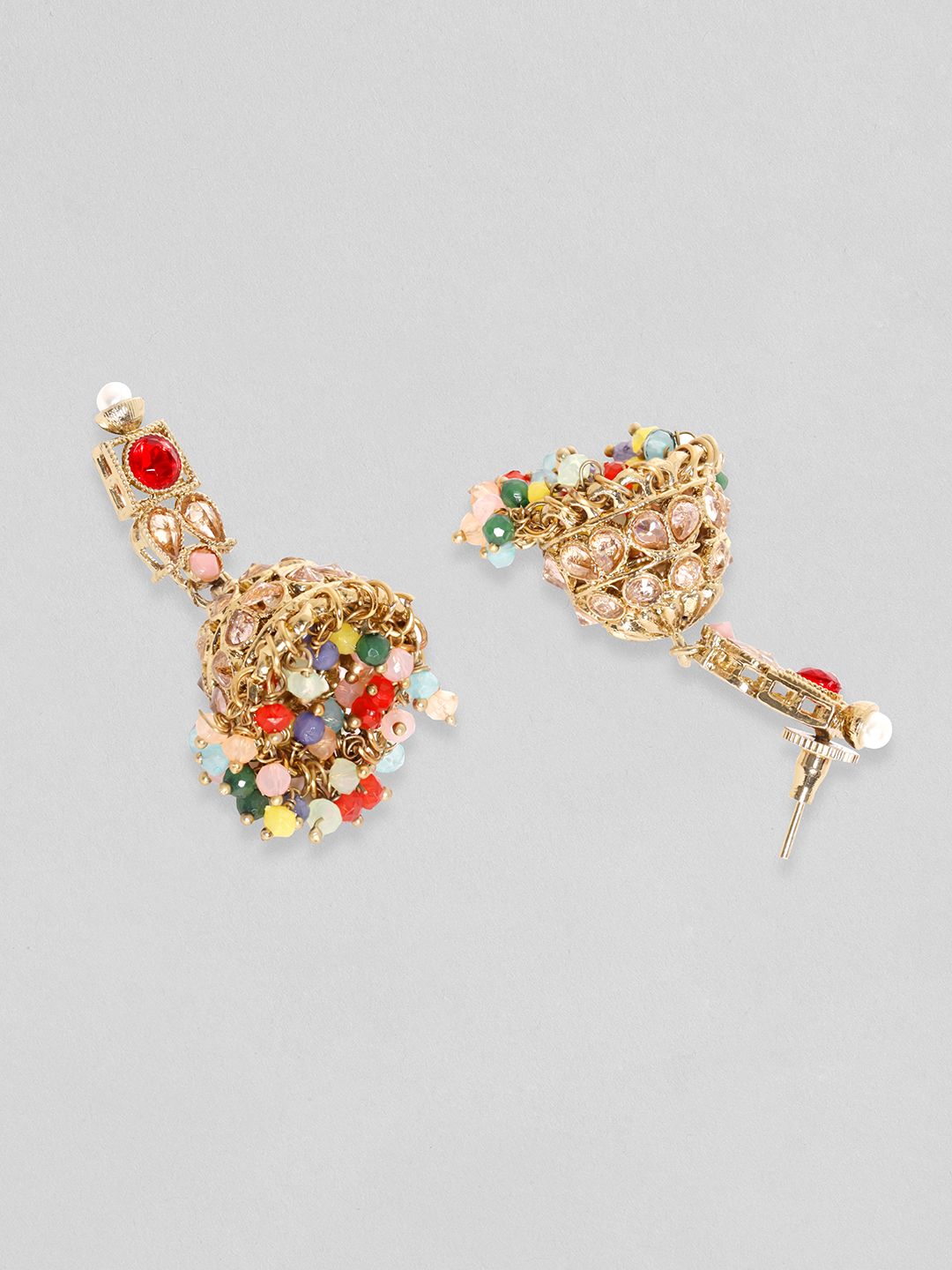 Rubans berbentuk emas berbilang warna CZ Studded Pearl Beaded Budak Barang Perhiasan