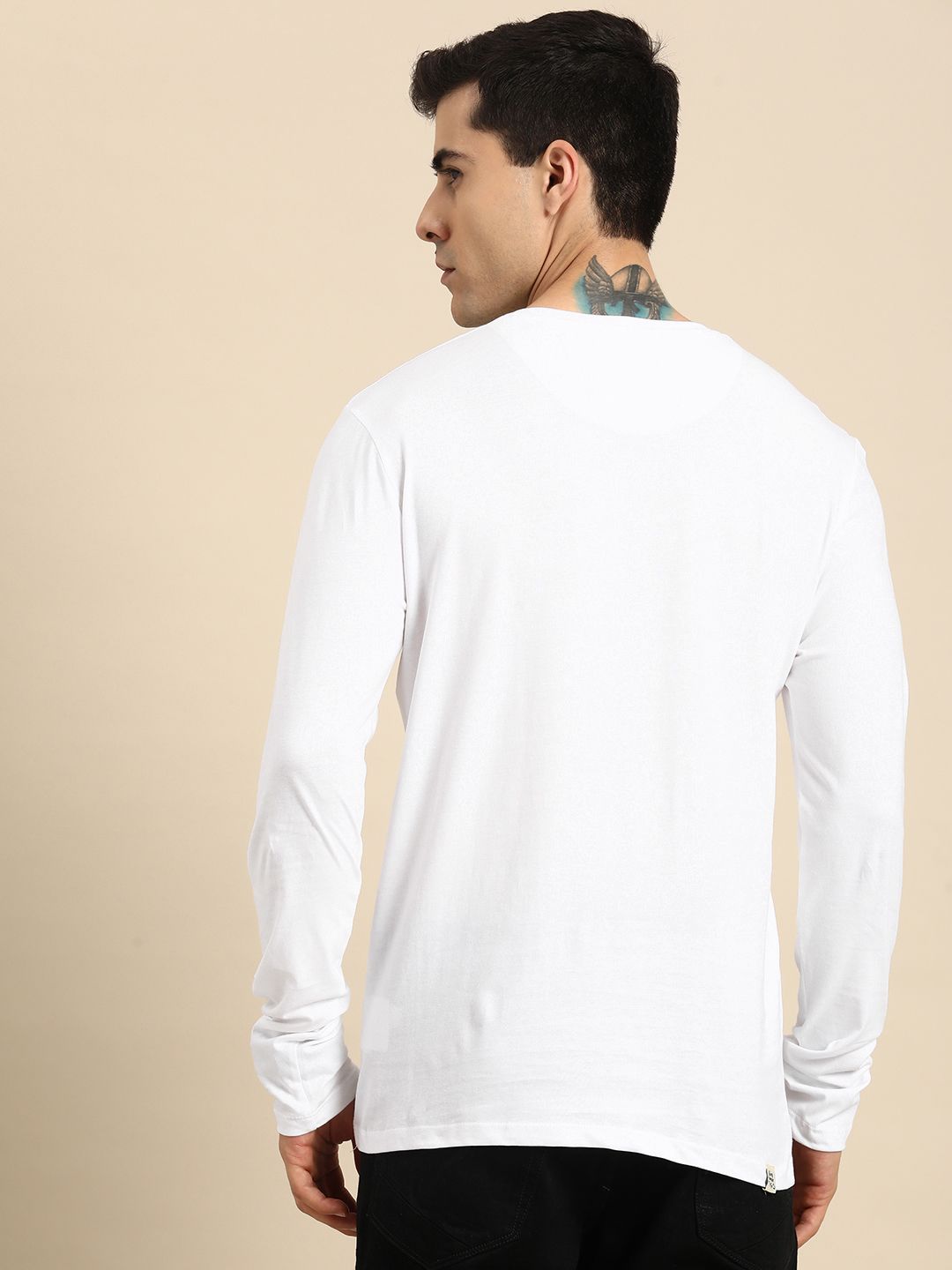 Menjadi Logo Jenama Lelaki Manusia Dicetak T-Shirt Kapas Murni