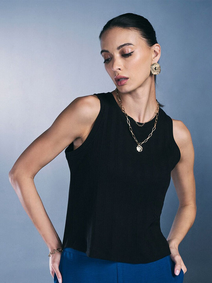 AND Striped Sleeveless Cotton Top