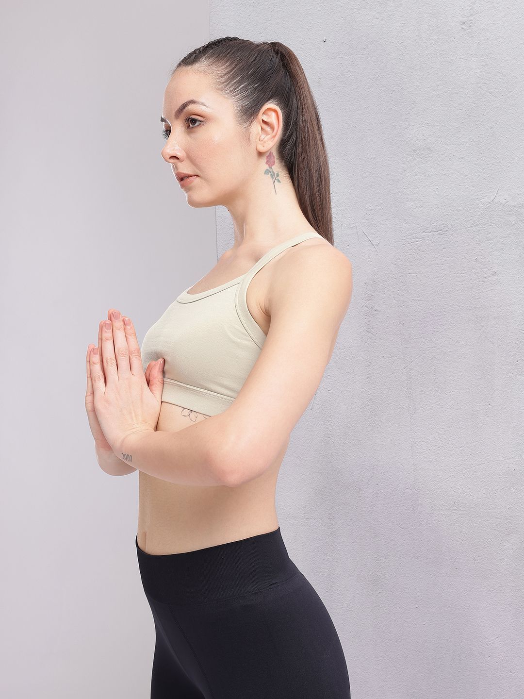 HRX by Hrithik Roshan Removable Padding Full Coverage Yoga Bra HR_SS25_W_BA_KY050_03_C