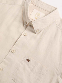 THE BEAR HOUSE Slim Fit Button Down Collar Chest Pocket Casual Shirt