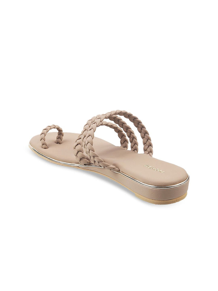 Mochi Women Braided One Toe Flats