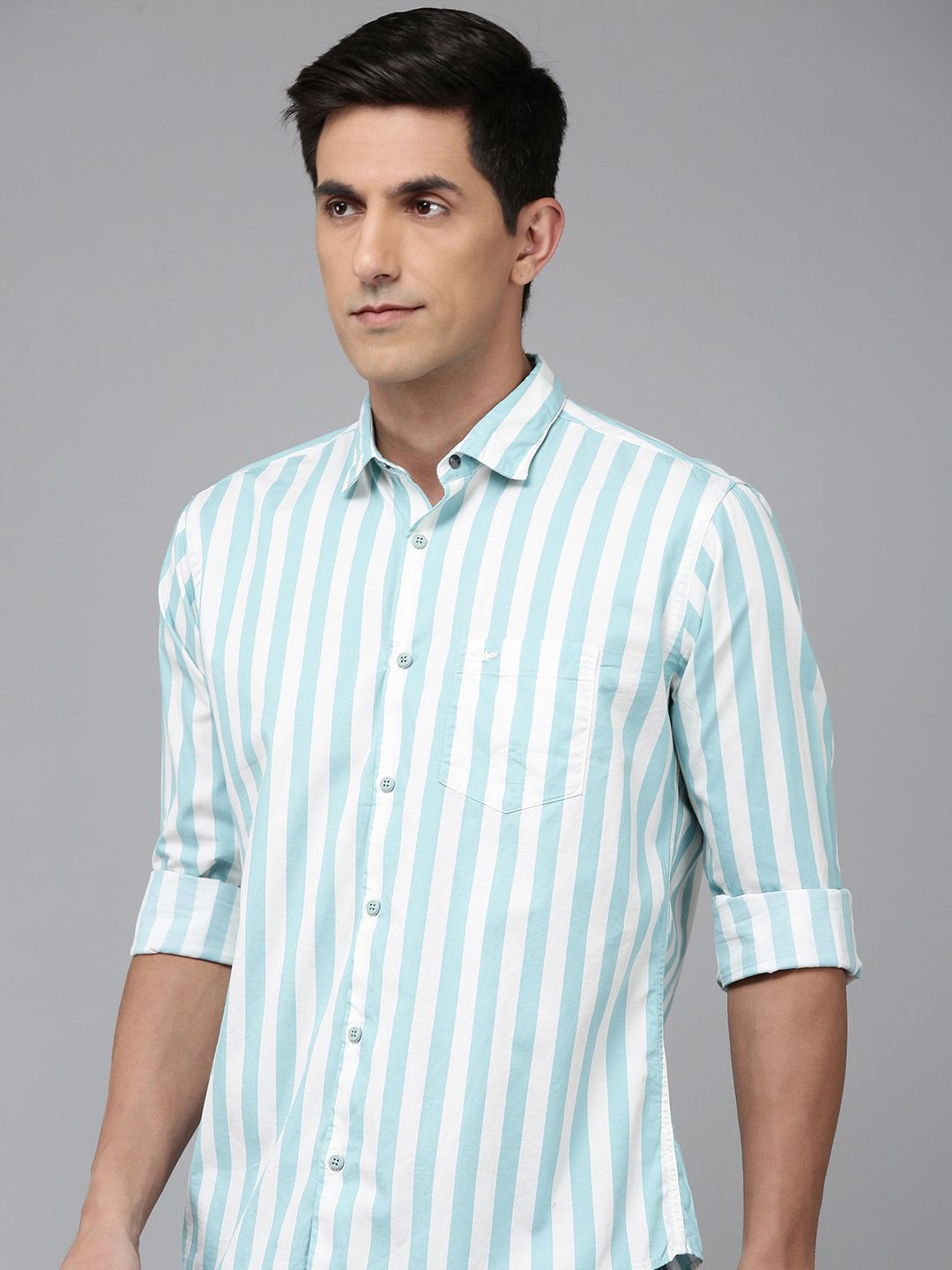 Park Avenue Slim Fit Striped Pure Cotton Casual Shirt